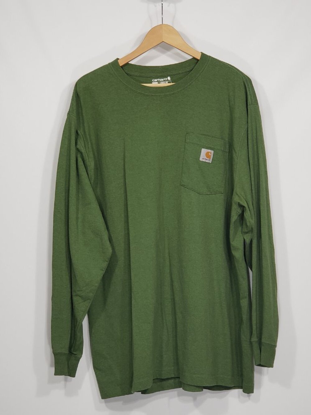 Carhartt  Green Long Sleeve T-Shirt  Men's 2XL  Loose Fit
